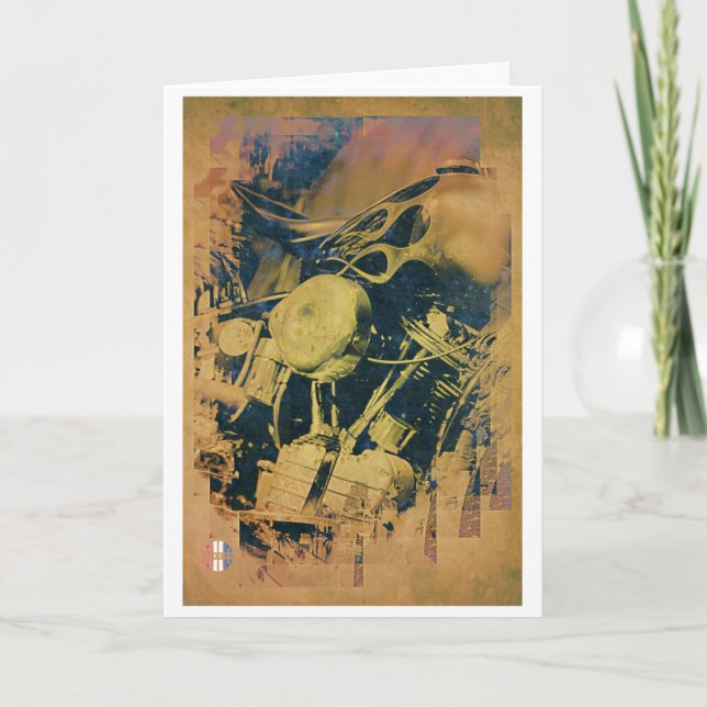 O cartão de cumprimentos artístico do motor (Frente)