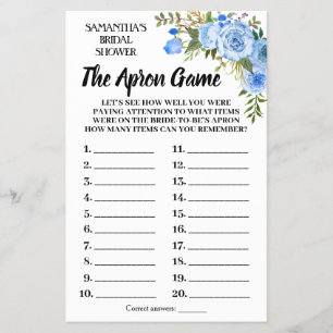 O cartão de jogo inglês do Chá de panela Apron