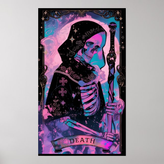 O Cartão de Morte Tarot Witchy Poster (Frente)