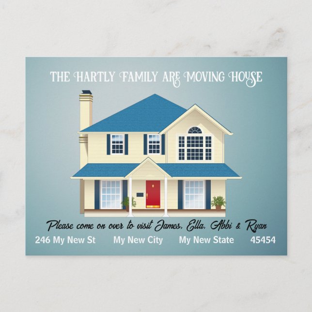 O Cartão de Mudança Personalizado, Simples - Limpo (Frente)