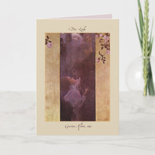 O Cartão de Namorados de Amor de Gustav Klimt 1895