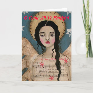 O cartão de Natal O do anjo vem todo o YE fiel