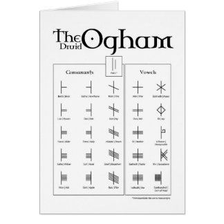 O cartão de Ogham do Druid