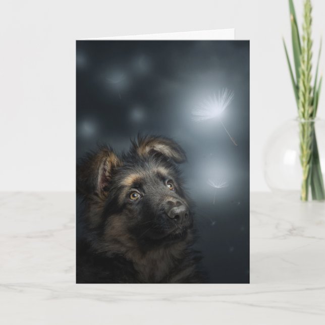 O cartão de saudação dobrado do German shepherd da (Frente)