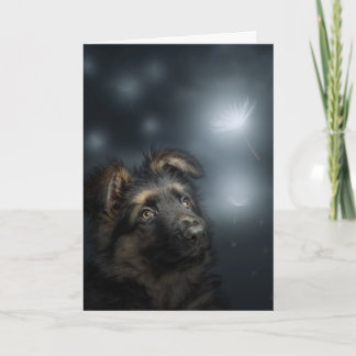 O cartão de saudação dobrado do German shepherd da