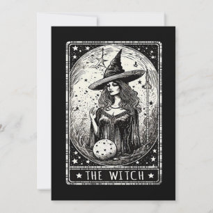 O cartão de Tarot da bruxa Vintage Halloween Witch