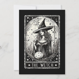 O cartão de Tarot da bruxa Vintage Halloween Witch