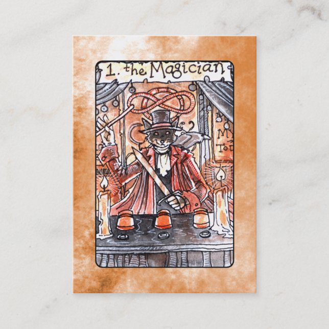 O cartão de Tarot do mágico (Frente)