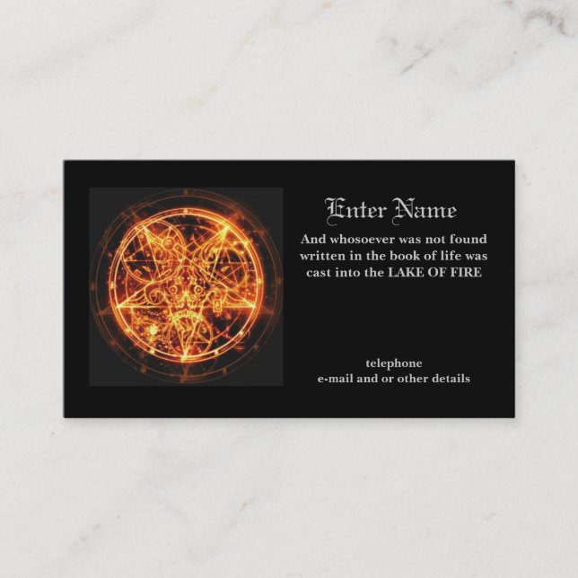 o cartão de visita do diabo (Frente)