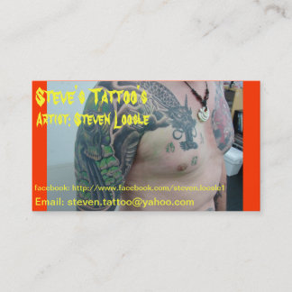 O cartão de visita do tatuagem de Steve