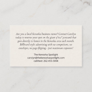 O Cartão de visita Kenosha Spotlight
