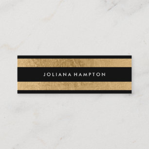 O cartão de visita Luxe Dourado preto moderno,