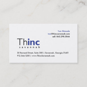 O cartão de visita ThincSavannah de Tom