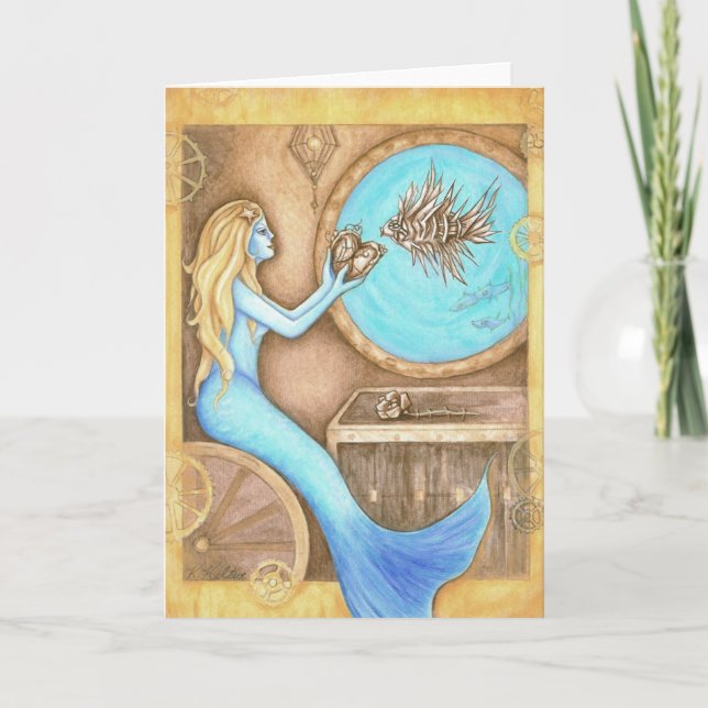 O cartão do coração de Steampunk (Frente)