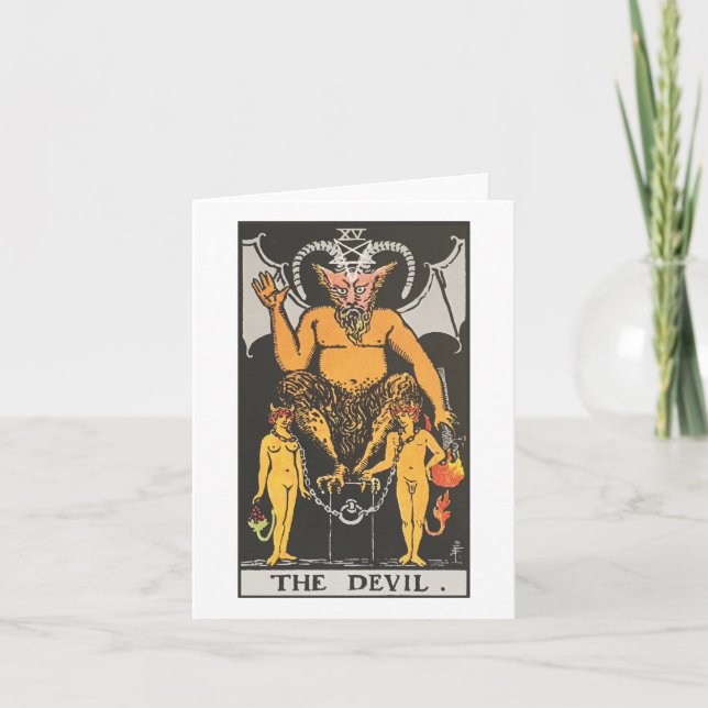 O cartão do diabo - Rider Waite Smith tarot (Frente)
