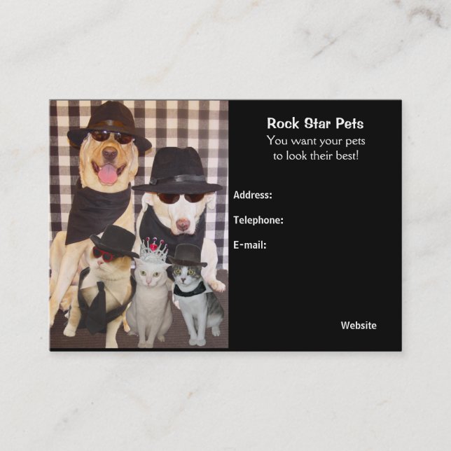 O cartão do Groomer (Frente)