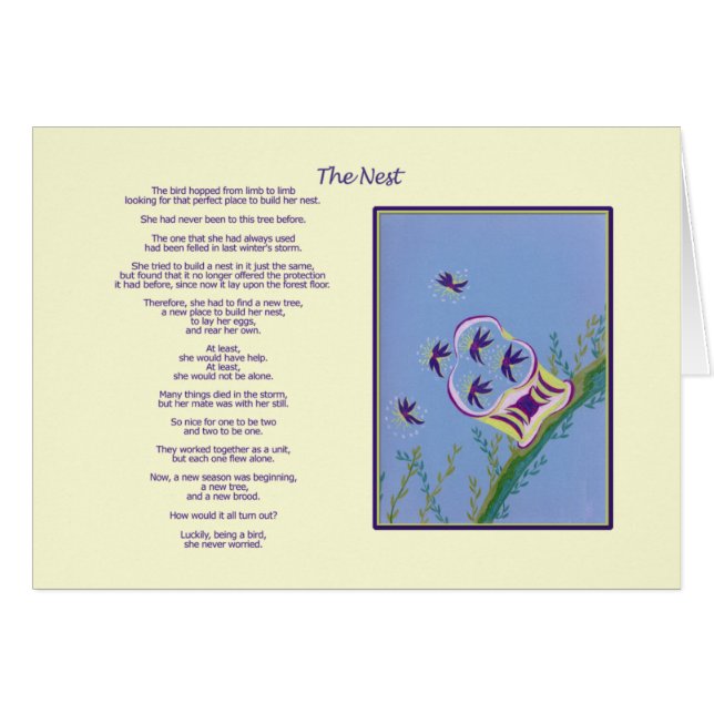 O cartão do ninho (Frente Horizontal)