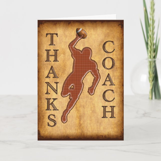 O cartão do treinador de futebol dos obrigados (Frente)