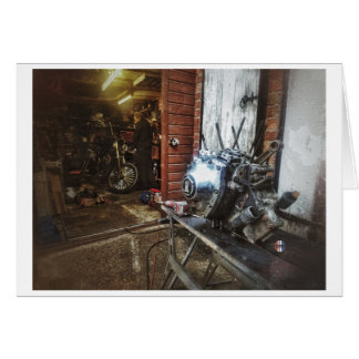 O cartão dos trabalhos em curso