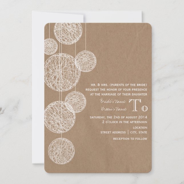 O cartão inspirou os globos da guita que Wedding (Frente)