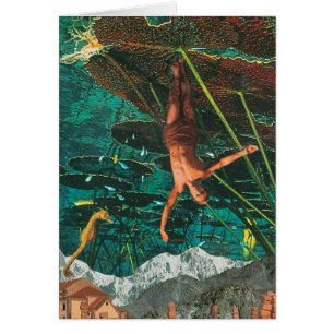 O cartão pendurado do homem