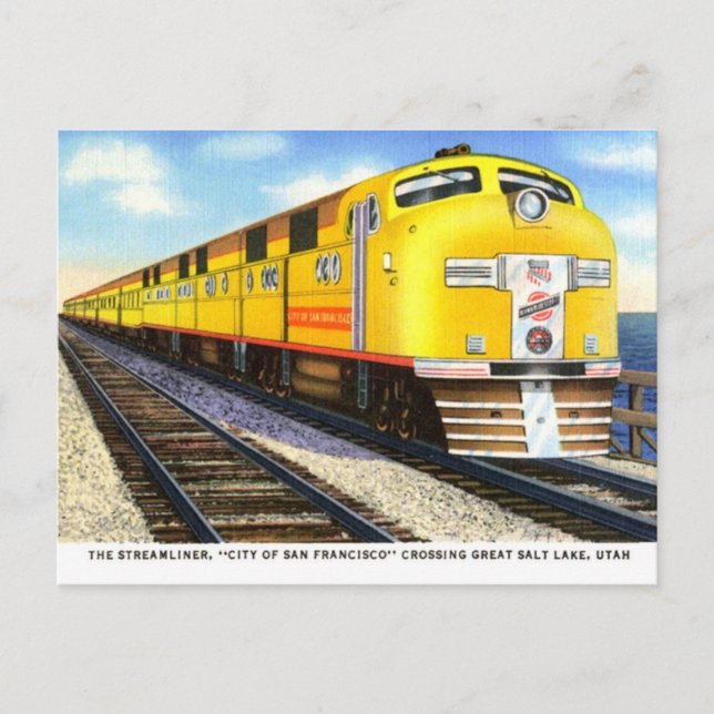 O Cartão Postal Antigo Streamliner (Frente)