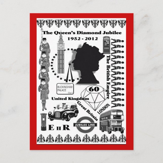 O cartão postal comemorativo do Jubileu de Diamant (Frente)