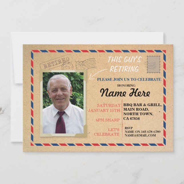 O cartão postal da foto da aposentadoria (Frente)