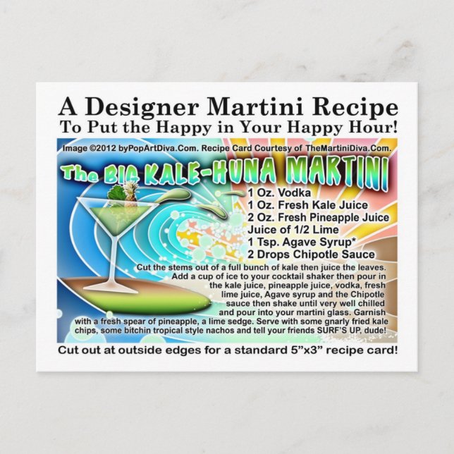 O cartão postal da grande KALE-HUNA MARTINI (Frente)