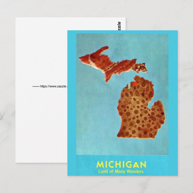 O Cartão Postal da Pedra Petoskey (Frente/Verso)