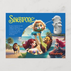 O cartão postal do Merlion de Singapura