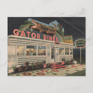 O Cartão Postal Vintage do Gator Diner