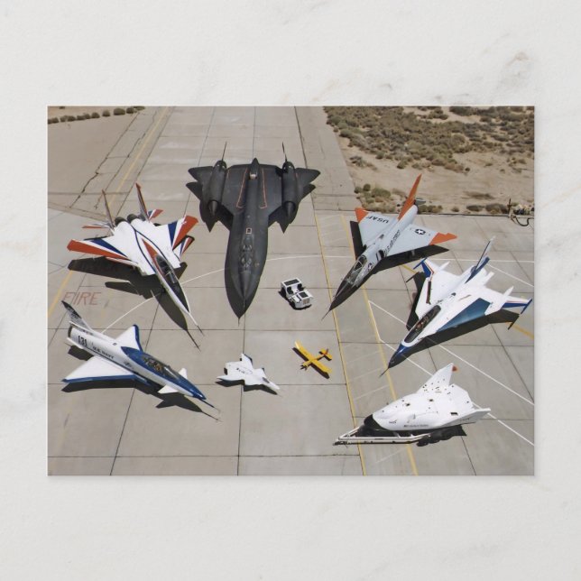 O cartão postal X-31, F-15S/DMT, SR-71, F-106, F-1 (Frente)