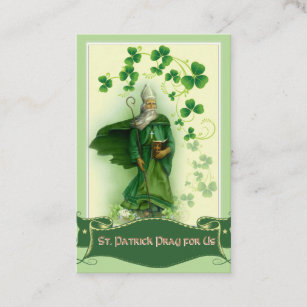 O cartão santamente de St Patrick com oração