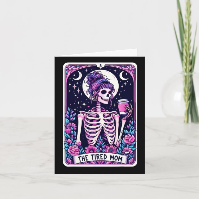 O Cartão Tarot da Mãe Cansada Esqueleto Dia das Mã (Frente)