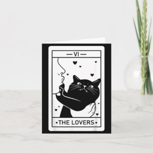 O Cartão Tarot Humor do Gato dos Amantes Halloween