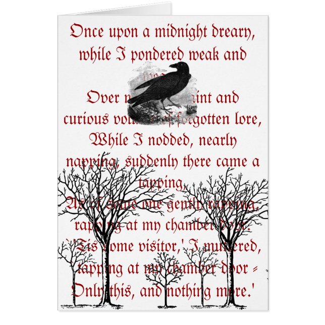 O Cartão Vintage Raven (Frente)