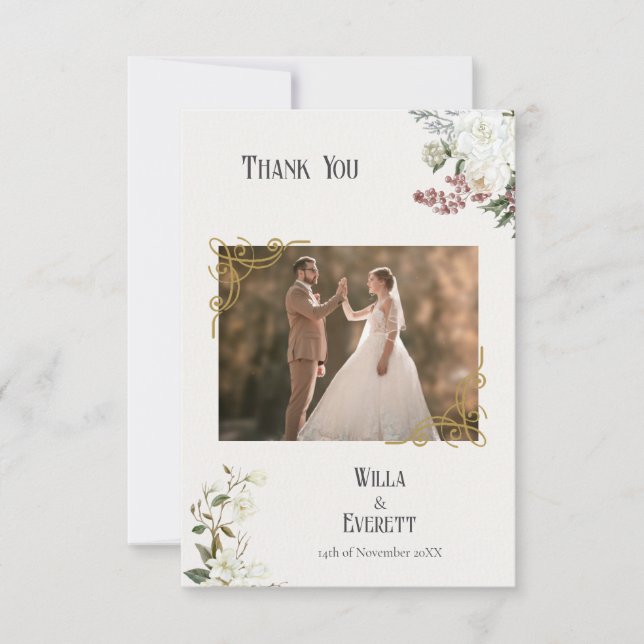 O Cartões de agradecimentos De Casamento Do Jardim (Frente)