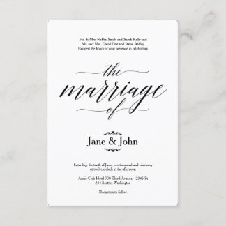 O Casamento do Convite Básico de Casamento