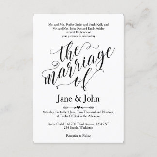 O casamento do convite básico do casamento