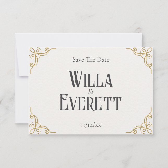 O Casamento do Jardim Dourado Salva o Cartão de Da (Frente)