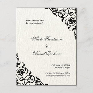 O casamento formal de preto salvou o cartão de dat
