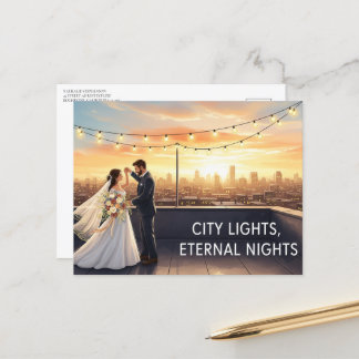 O casamento moderno elegante Salve o cartão postal