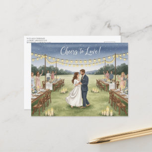 O casamento moderno elegante Salve o cartão postal