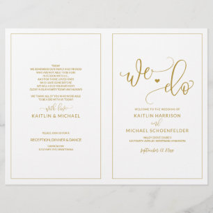 O casamento programa o ouro moderno da caligrafia
