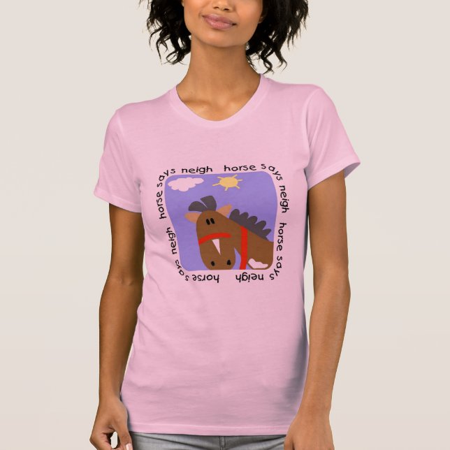 O cavalo diz o camiseta e os presentes do Neigh (Frente)