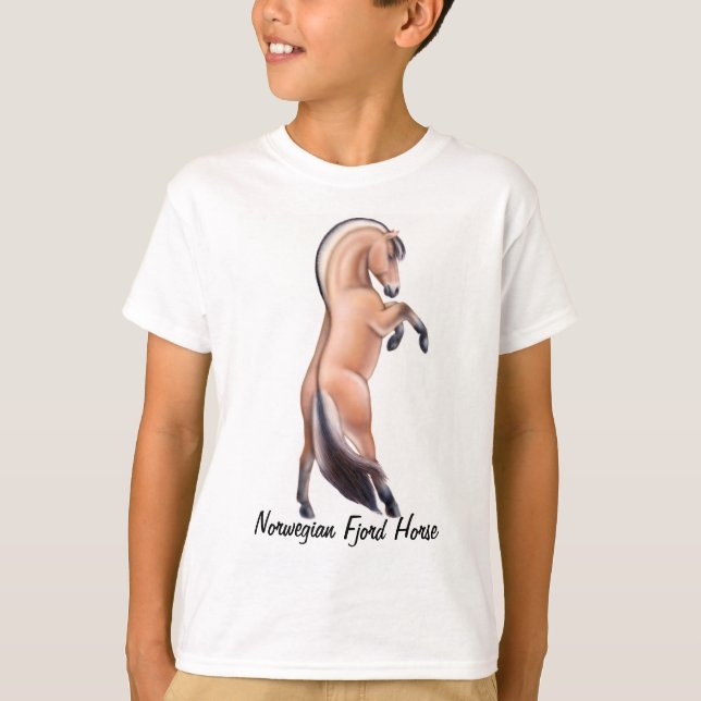 O cavalo norueguês do fiorde caçoa o t-shirt (Frente)