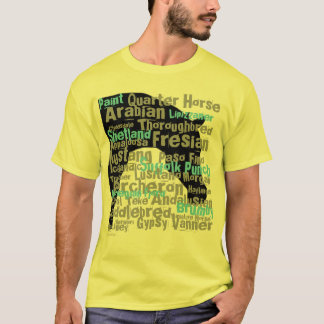O cavalo produz o amarelo do t-shirt dos homens
