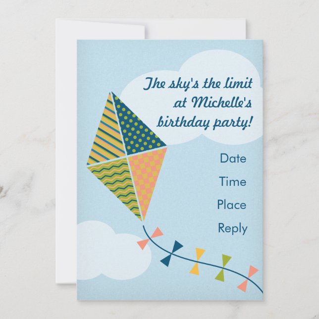 O Céu é o Limite! Convite de festas (Frente)