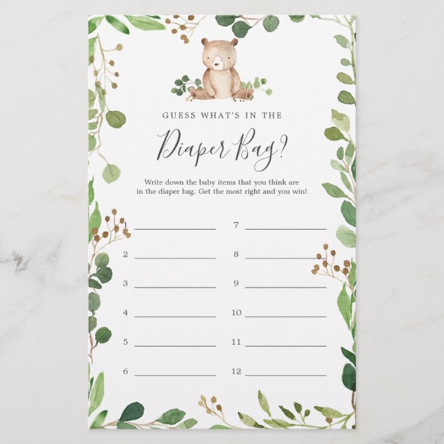 O Chá de fraldas do Urso adivinha o que há na Fral (Frente)